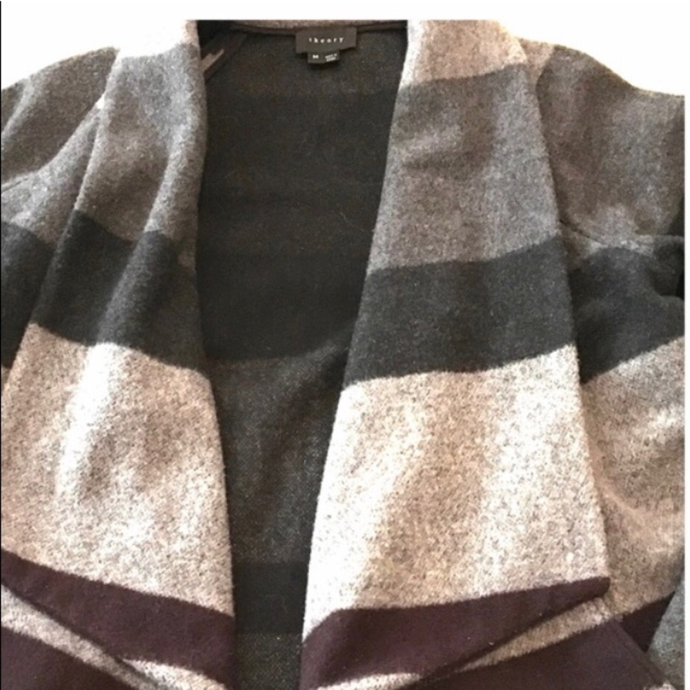 Theory wool open waterfall coat